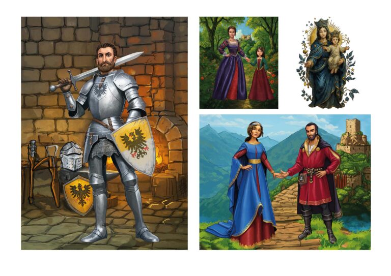 illustrations réalisées pour les médiévales de livia